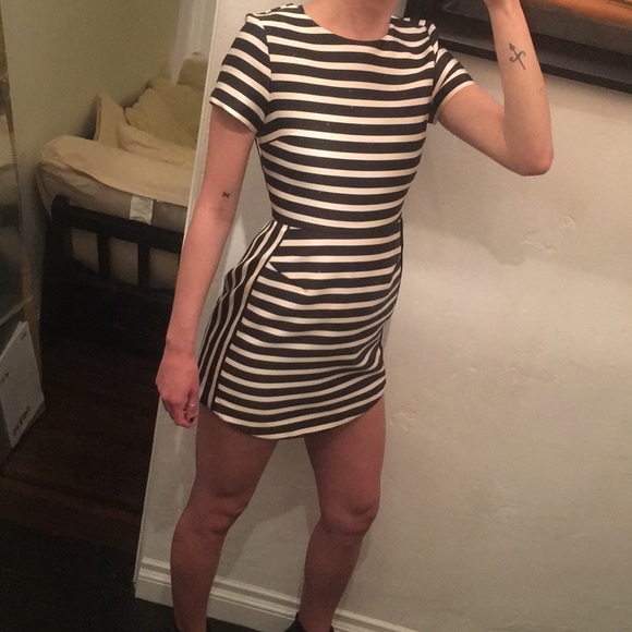 TopShop A-Line Striped Satin Dress Size 2 - Picture 6 of 8